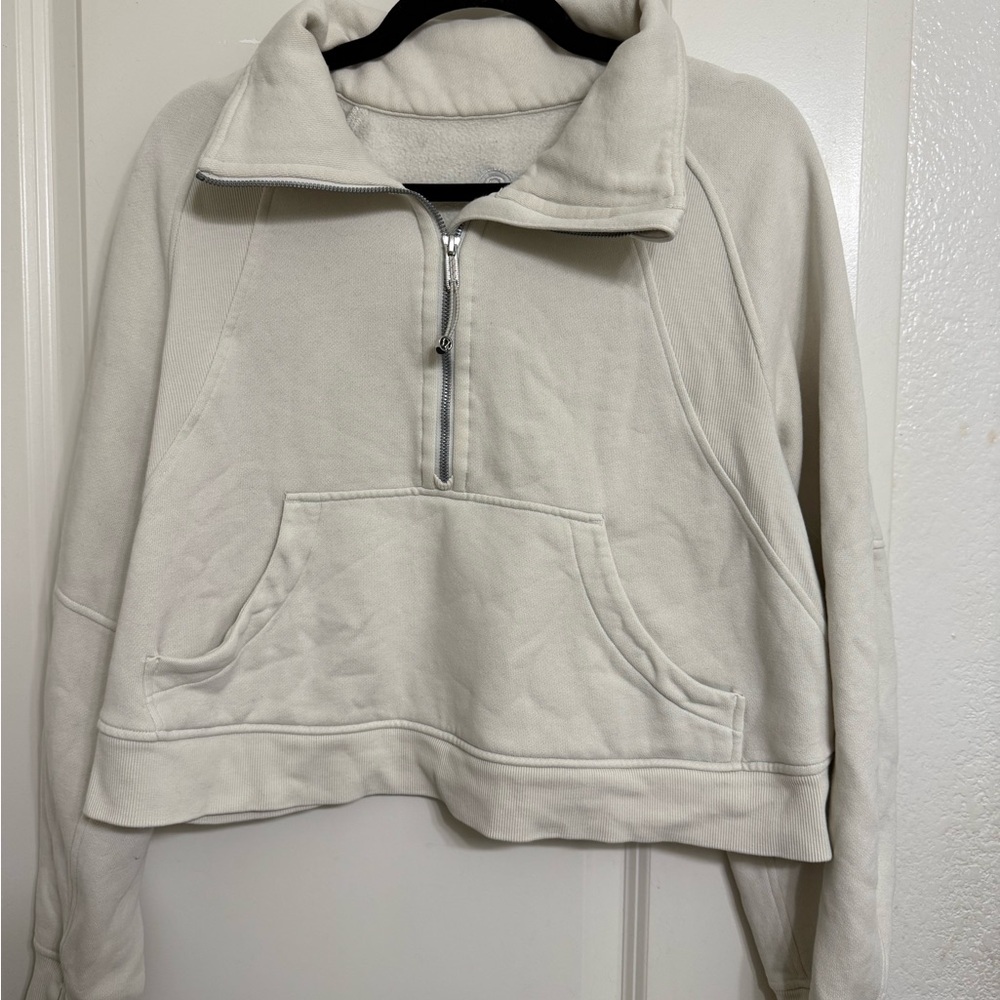 Lululemon Scuba Half-Zip in BONE